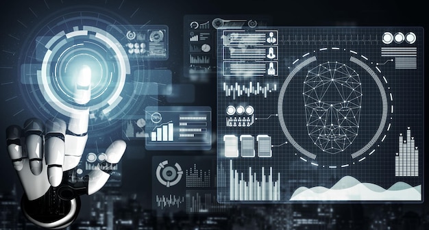 Machine learning automation system dashboard displaying intelligent analytics tools