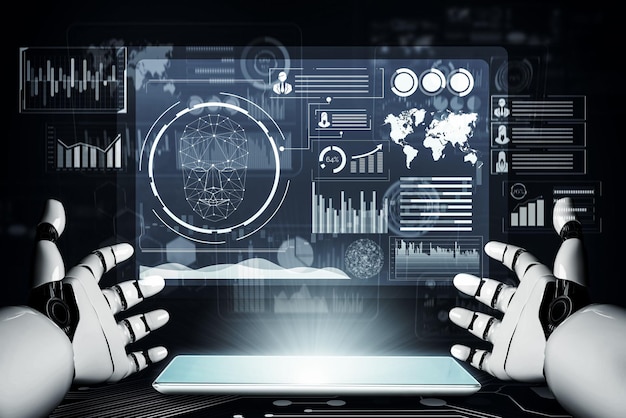 Machine learning dashboard displaying data analytics and predictive modeling results